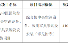田東縣中醫(yī)醫(yī)院關(guān)于綜合樓中央空調(diào)設(shè)備、醫(yī)用家具采購及安裝項(xiàng)目院內(nèi)現(xiàn)場推介詢價(jià)會公告
