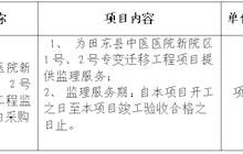 田東縣中醫(yī)醫(yī)院新院區(qū)1號、2號專變遷移工程監(jiān)理服務院內(nèi)采購成交結(jié)果公告