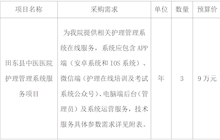 田東縣中醫(yī)醫(yī)院護理管理系統(tǒng)服務項目院內(nèi)采購公告